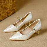 Women's Pearl-Strap Pointed-Toe Kitten Heels, photo 5