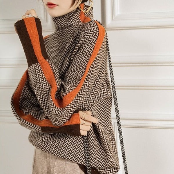 Women's Luxe Herringbone Mock-Neck Sweater, photo 7
