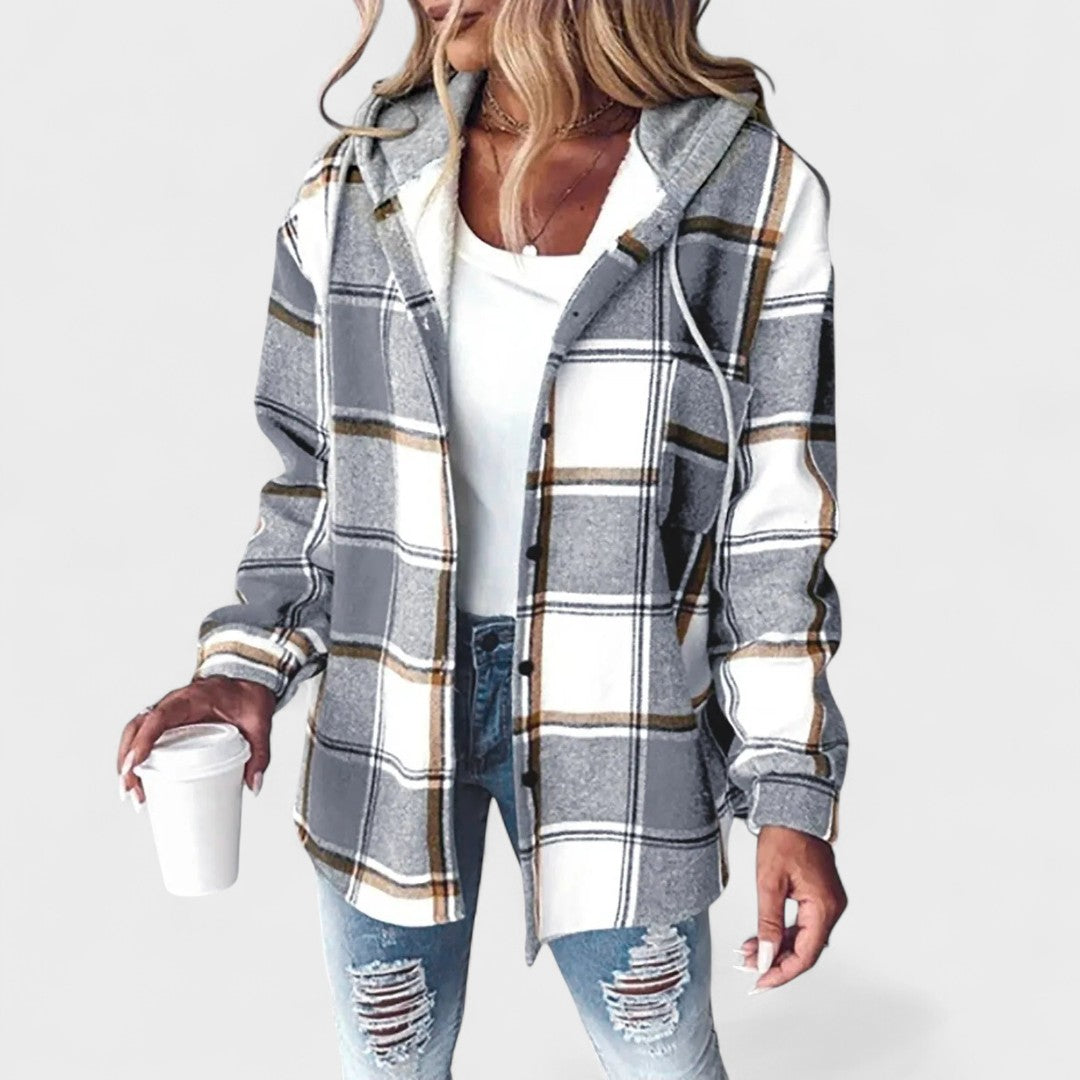 Women's Elegant Overshirt Jacket in Gray