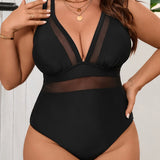 Women's Midnight Luxe One-Piece Swimsuit in Classic Mesh
