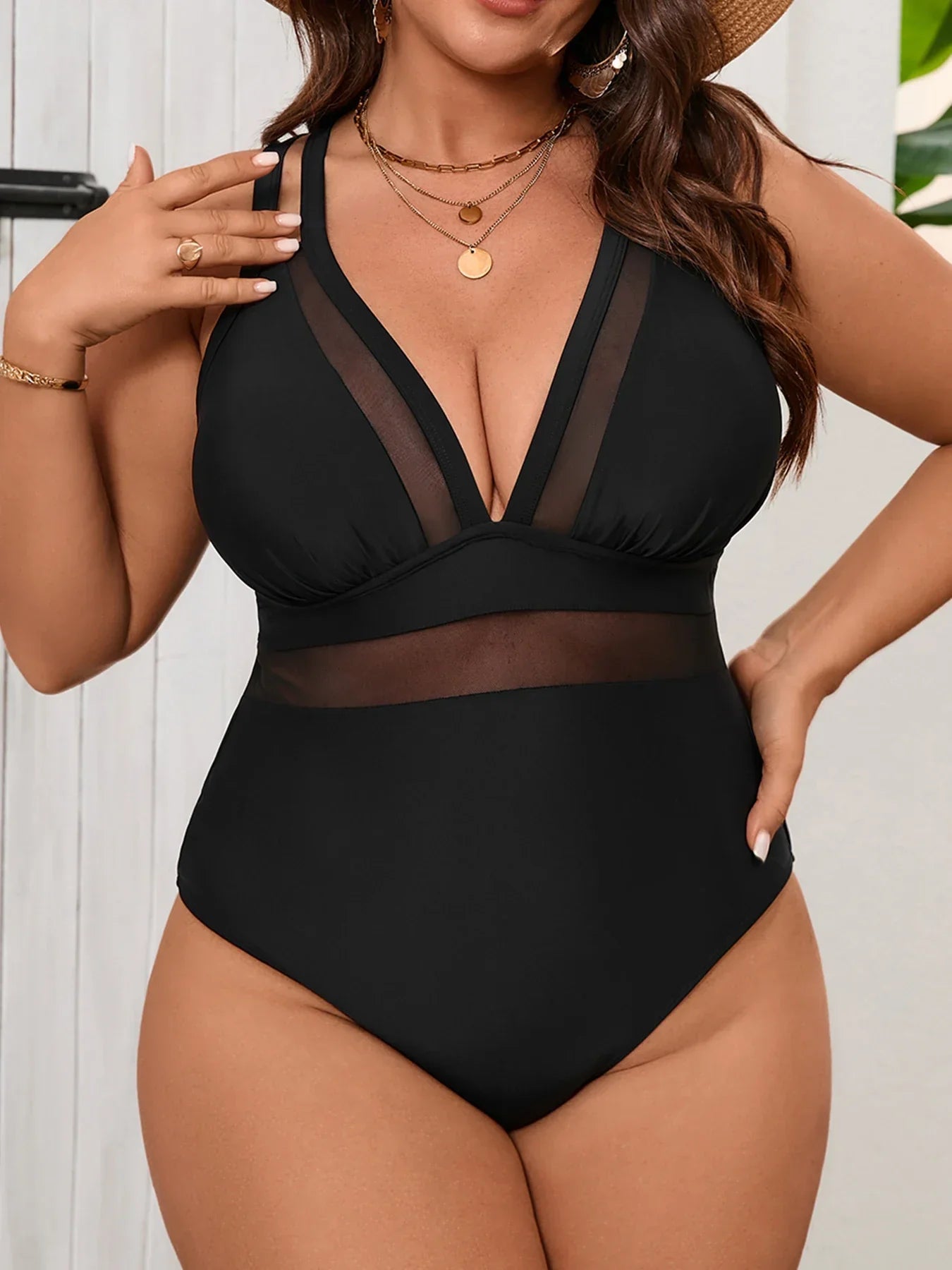 Women's Midnight Luxe One-Piece Swimsuit in Classic Mesh