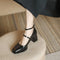 Women's Ankle Strap Pumps in Black
