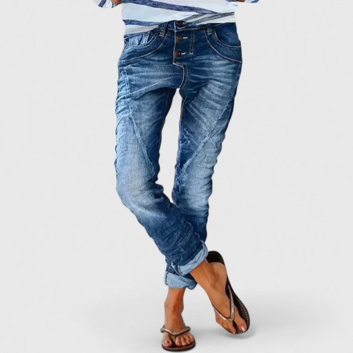 Women's Comfortable Pants in Medium Blue