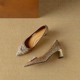 Women's Glitter Pumps with Crystal Buckle, photo 6