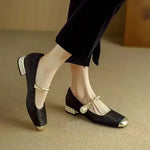 Jacquard Mary Jane Flats with Pearl Strap, photo 8