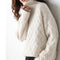 Women's Basketweave-Knit Turtleneck Sweater in Cream