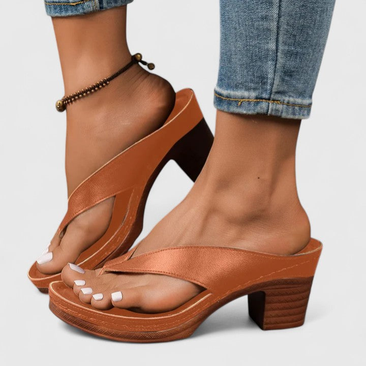 Jazrielle Comfort Heels in Brown