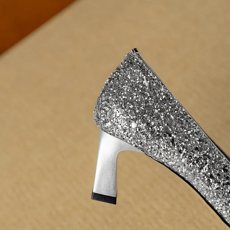 Women's Glitter Pumps with Crystal Buckle, photo 17