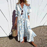 Women's Beachcomber Boho Midi Dress in Light Blue