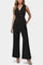 Asymmetrical Peplum Vest and High-Waisted Pants Set in Black