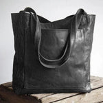 Women's Classic Leather Shoulder Bag in Black