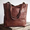 Women's Classic Leather Shoulder Bag in Dark Brown