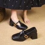 Women's Square-Toe T-Strap Block-Heel Shoes, photo 5