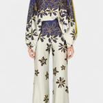Women's Off-Shoulder Top & Wide-Leg Pants Set in Purple Floral
