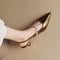 Women's Rhinestone Slingback Kitten Heels in Gold
