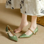 Women's Pearl-Strap Pointed-Toe Kitten Heels, photo 4