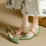 Women's Pearl-Strap Pointed-Toe Kitten Heels, photo 4
