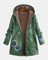 Women's Aztec Sherpa Fleece Jacket in Green