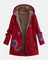 Women's Aztec Sherpa Fleece Jacket in Red