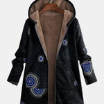 Women's Aztec Sherpa Fleece Jacket in Black