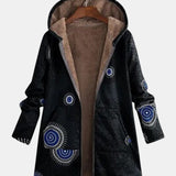 Women's Aztec Sherpa Fleece Jacket in Black