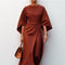 Women's Maxi Dress with Kimono Sleeve in Brown