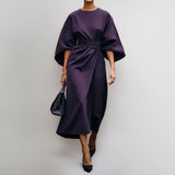Women's Maxi Dress with Kimono Sleeve in Purple