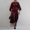 Women's Maxi Dress with Kimono Sleeve in Burgundy
