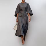 Women's Maxi Dress with Kimono Sleeve in Gray