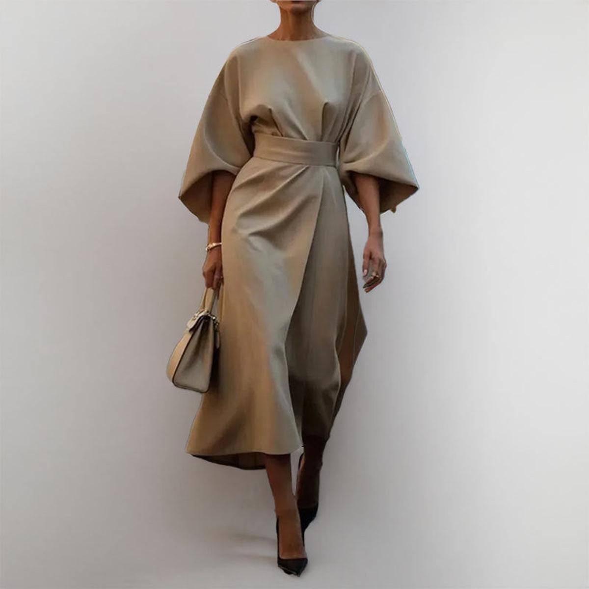 Women's Maxi Dress with Kimono Sleeve in Khaki