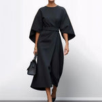 Women's Maxi Dress with Kimono Sleeve in Black