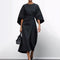 Women's Maxi Dress with Kimono Sleeve in Black