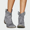 Women's Retro Cowboy Boots in Grey