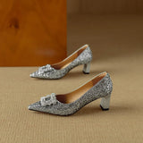 Women's Glitter Pumps with Crystal Buckle, photo 18