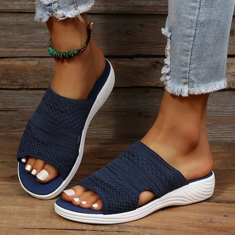 Plush Comfort Sandals in Blue