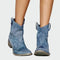 Women's Retro Cowboy Boots in Blue
