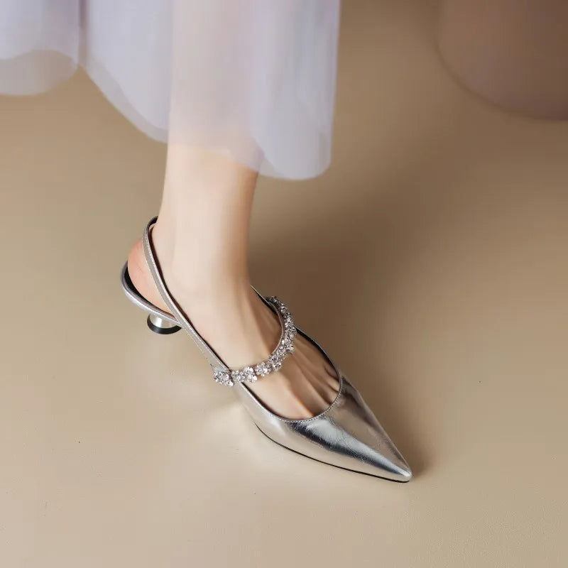 Women's Rhinestone Slingback Kitten Heels, photo 2