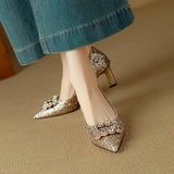 Women's Glitter Pumps with Crystal Buckle, photo 2