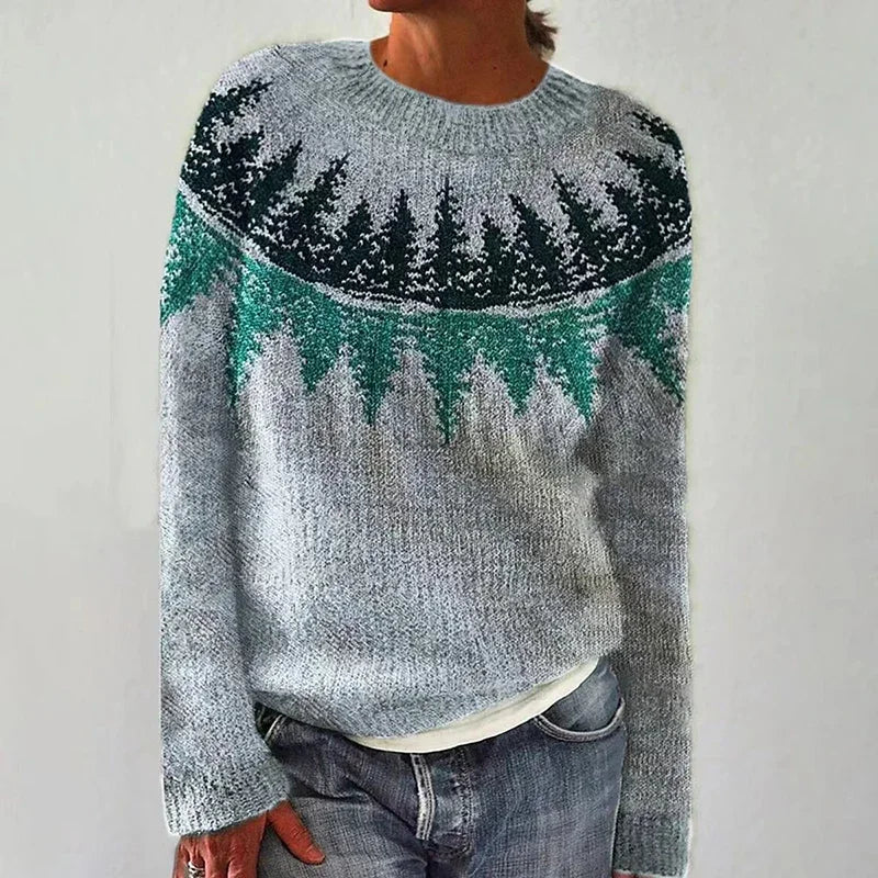 Women's Classic Knit Sweater in Gray
