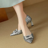 Women's Glitter Pumps with Crystal Buckle, photo 9
