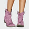 Women's Retro Cowboy Boots in Pink