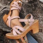 Women's Classic Mid-Heel Sandals in Pink