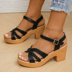Women's Classic Mid-Heel Sandals in Black