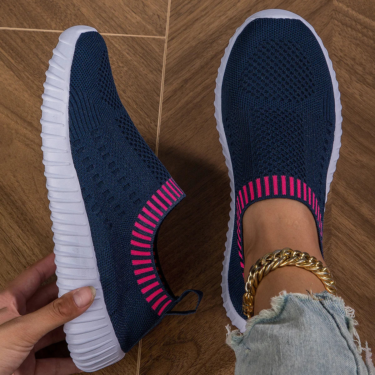 Crisbetha Comfort Sneakers in Navy Blue