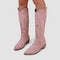 Clara Comfort Western Boots in Pink