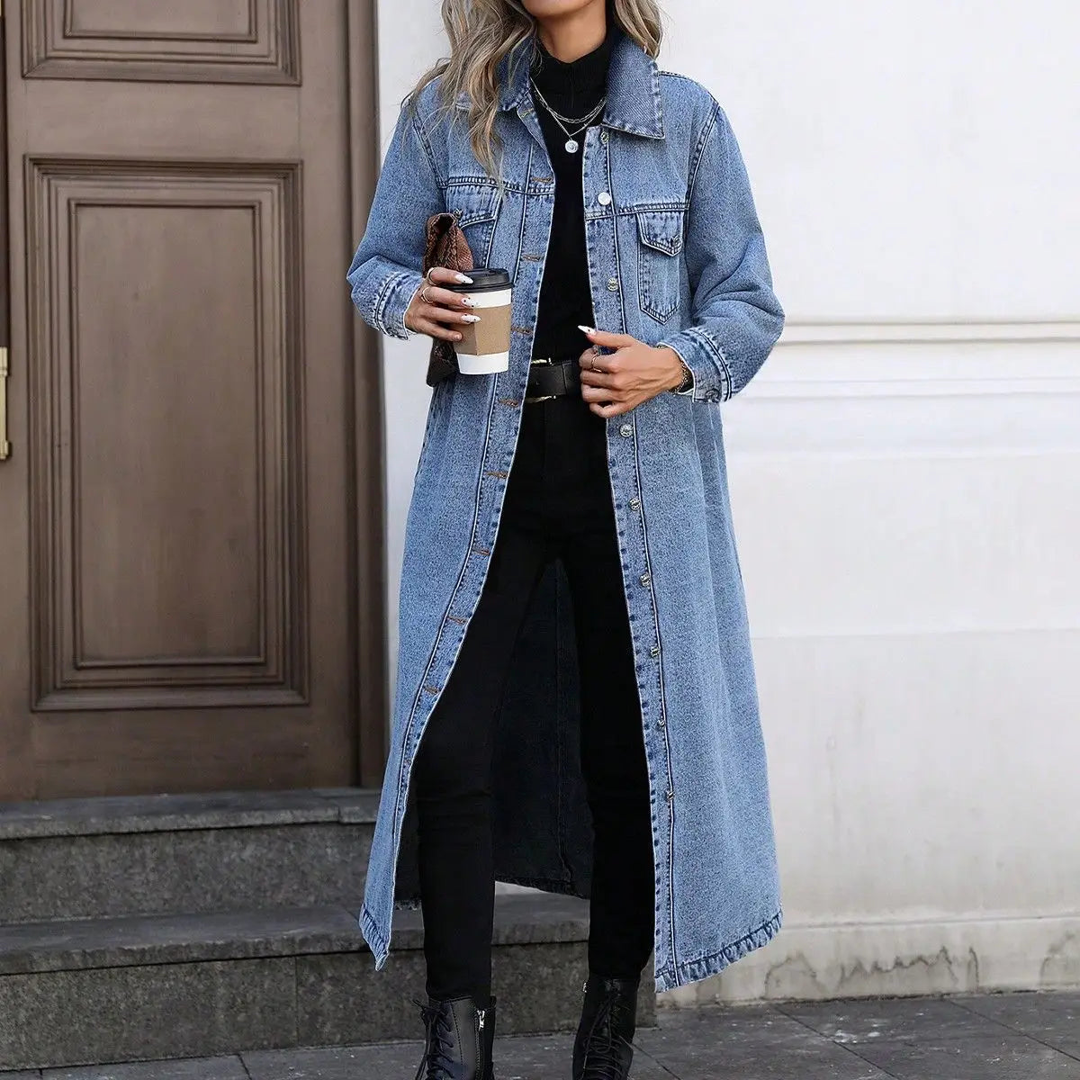 Women's Longline Denim Coat