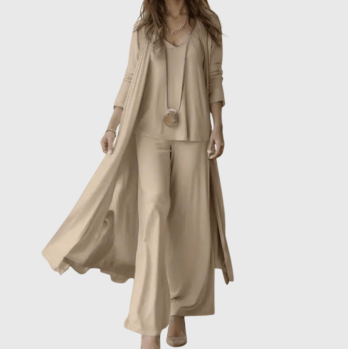 Women's Elegant 3-Piece Set in Taupe