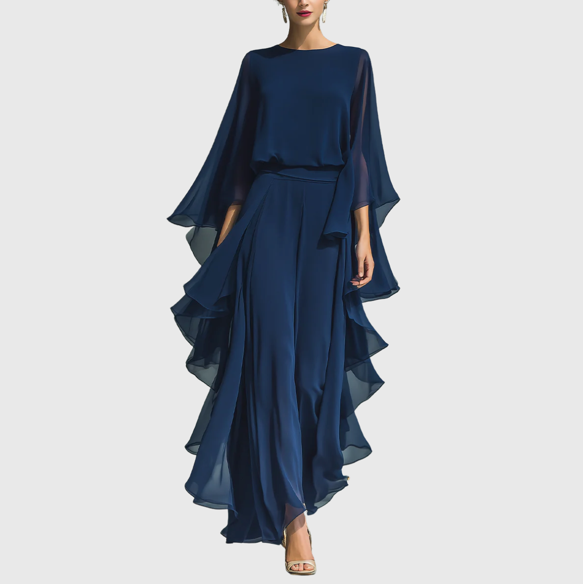 Women's Elegant Flowing Evening Jumpsuit