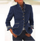 Women's Stand-Collar Knit Cardigan in Blue