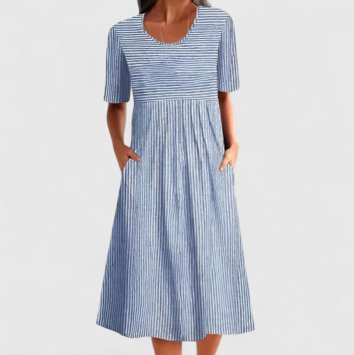 Felyzette Comfortable Midi Dress in Blue